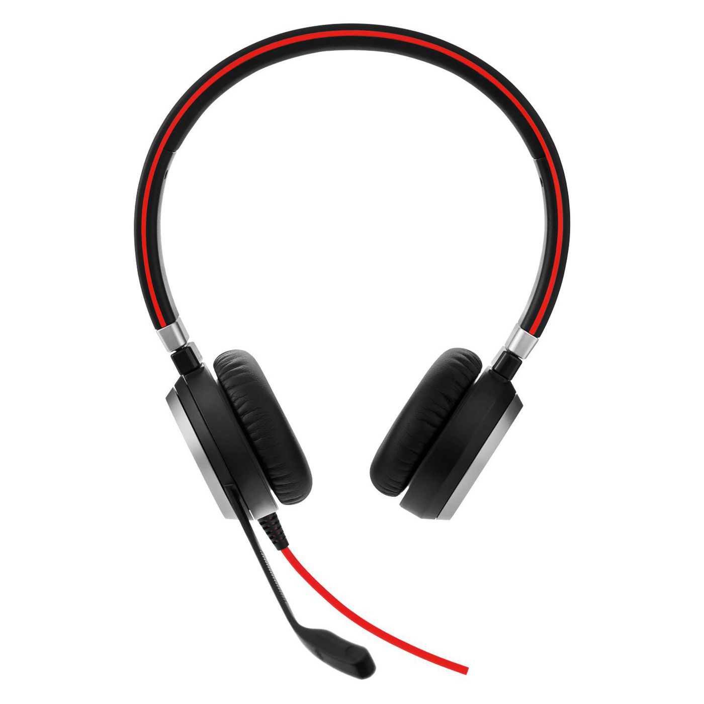 Jabra Evolve 40 MS Office-Headset – On-Ear, Stereo, Kabel, 3,5 mm Klinke + USB, MS Teams zertifiziert, Schwarz