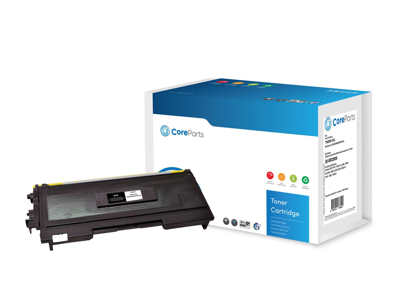 CoreParts TN2000-XXL Schwarzer Toner – Kompatibel XXL – 5'000 Seiten – für Brother HL-2030/2040/2070N