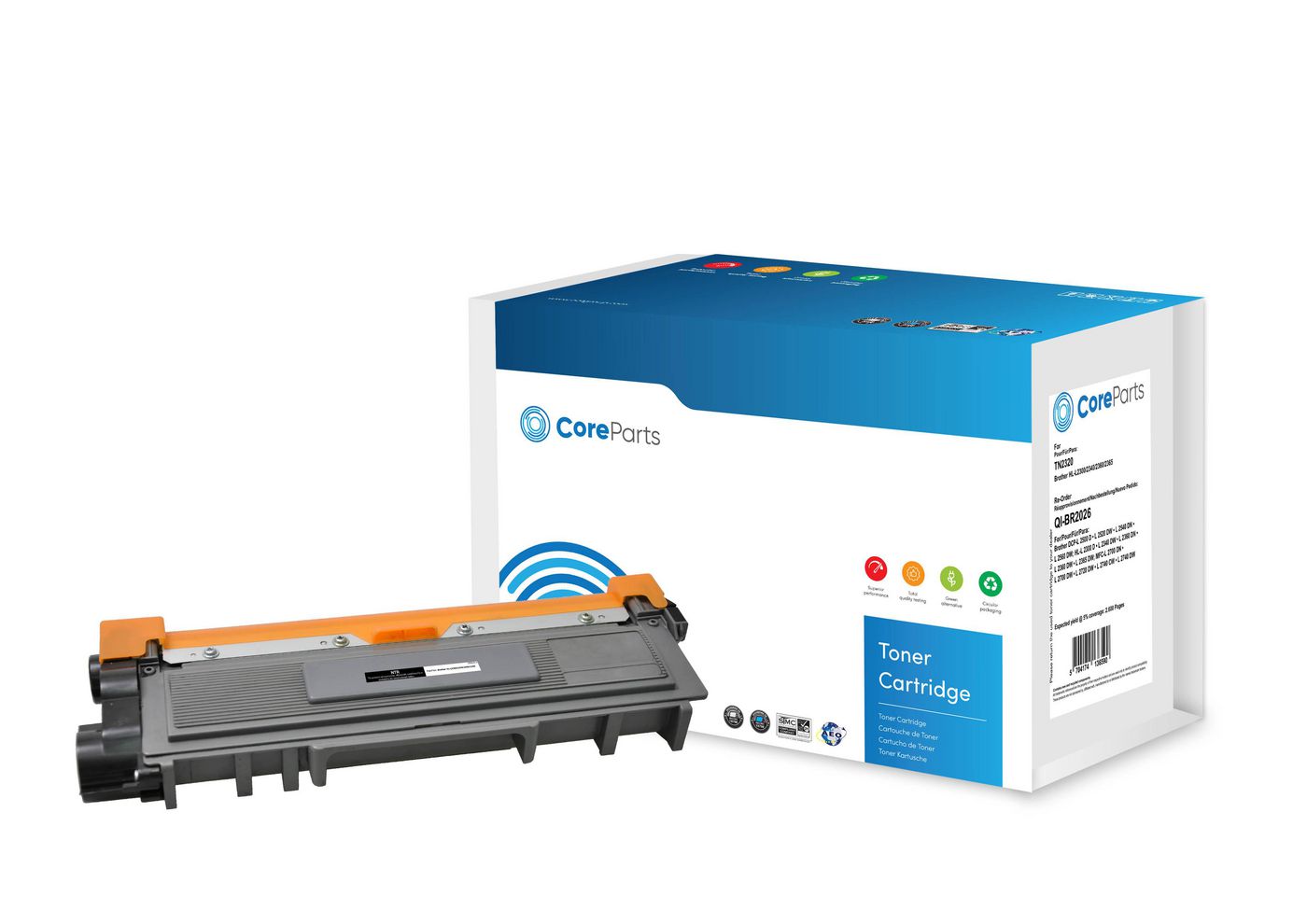 CoreParts TN-2320 (TN2320) Schwarzer Toner – Kompatibel – 2'600 Seiten – für Brother HL-L 2300/2340/2360 und andere