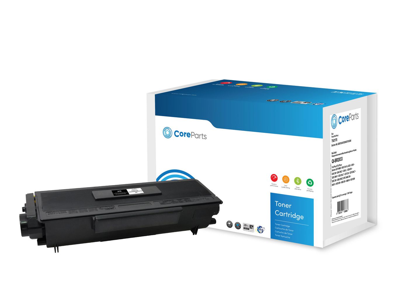CoreParts TN-3170 (TN3170) Schwarzer Toner – Kompatibel – 7'000 Seiten – für Brother HL-5200/5240/5250 und andere