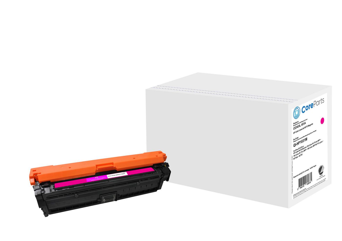 CoreParts 651A (CE343A) Magenta Toner – Kompatibel – 16'000 Seiten – für HP LaserJet M775