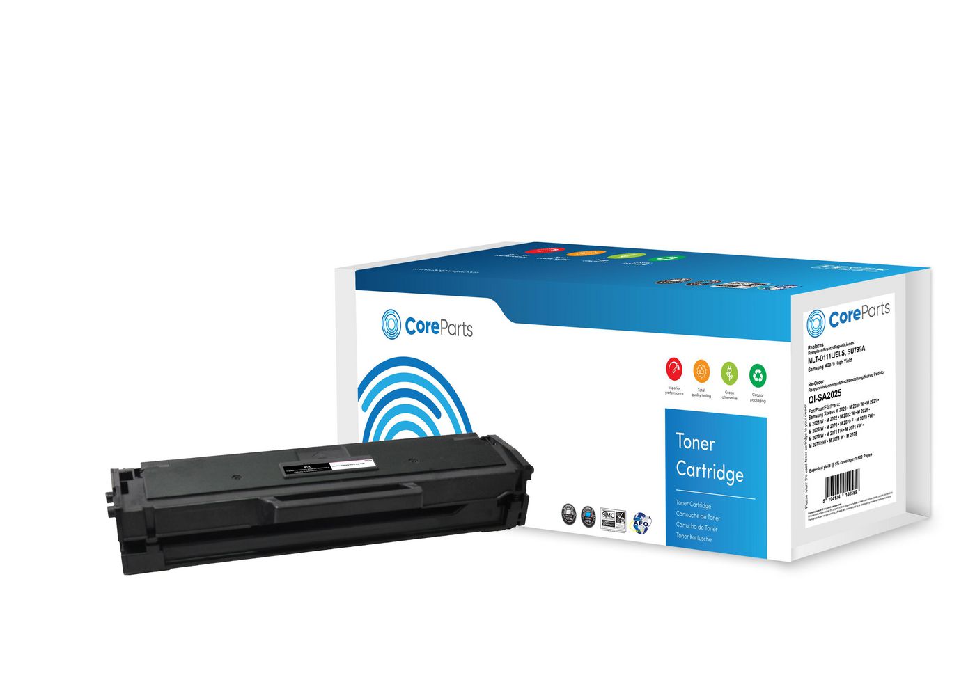 CoreParts MLT-D111L (MLT-D111L/ELS) Schwarzer Toner – Kompatibel XL – 1'800 Seiten – für Samsung M2070