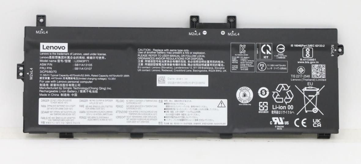 Lenovo Notebook-Akku – für ThinkPad X13 Yoga (2. Gen.) – 52,9 Wh