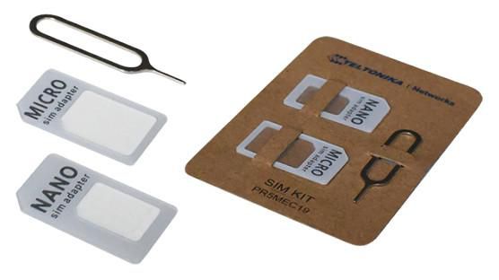 Teltonika PR5MEC19 – SIM-Kartenadapter – für Micro-SIM, Nano-SIM (Full-Size) – 2er Pack – Grau/Edelstahl