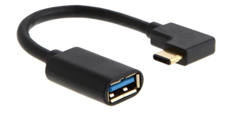Microconnect USB3.1CAF1.5BH-ANG USB-C zu USB-A Adapter – USB 3.2 Gen 1 (5 Gbit/s), 0,10 m, Schwarz