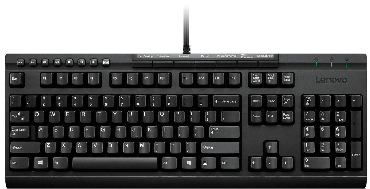 Lenovo Enhanced Performance Gen II – Tastatur – kabelgebunden – USB-A – mit Handballenauflage – Schwarz