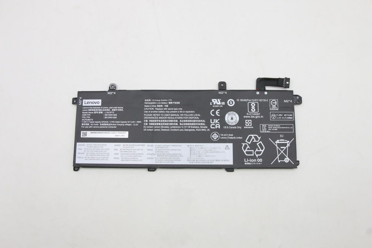 Lenovo Notebook-Akku – für Lenovo Notebooks – 50 Wh, 11,55 V (3 Zellen) – Schwarz