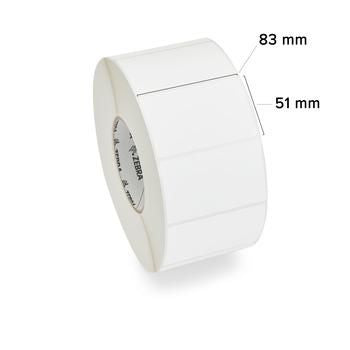 Zebra Etiketten – Rolle, Gestanzt, 82,6 mm × 50,8 mm, Matt, Permanent, Thermotransfer, 6 Rollen