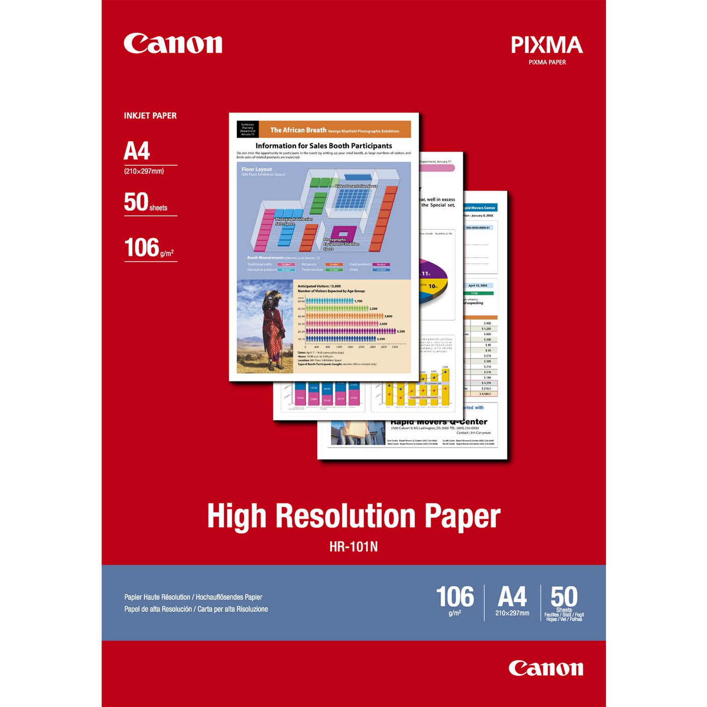 Canon Fotopapier – A4, 106 g/m², 50 Blatt – für Inkjet-Drucker