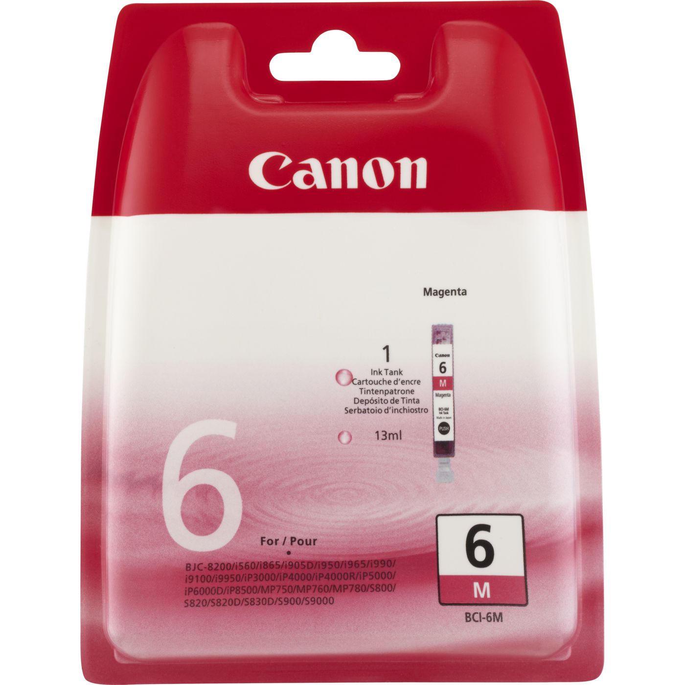 Canon Tintenpatrone BCI-6M, Magenta, 430 Seiten, Original – für BJC-8200, i560, i860