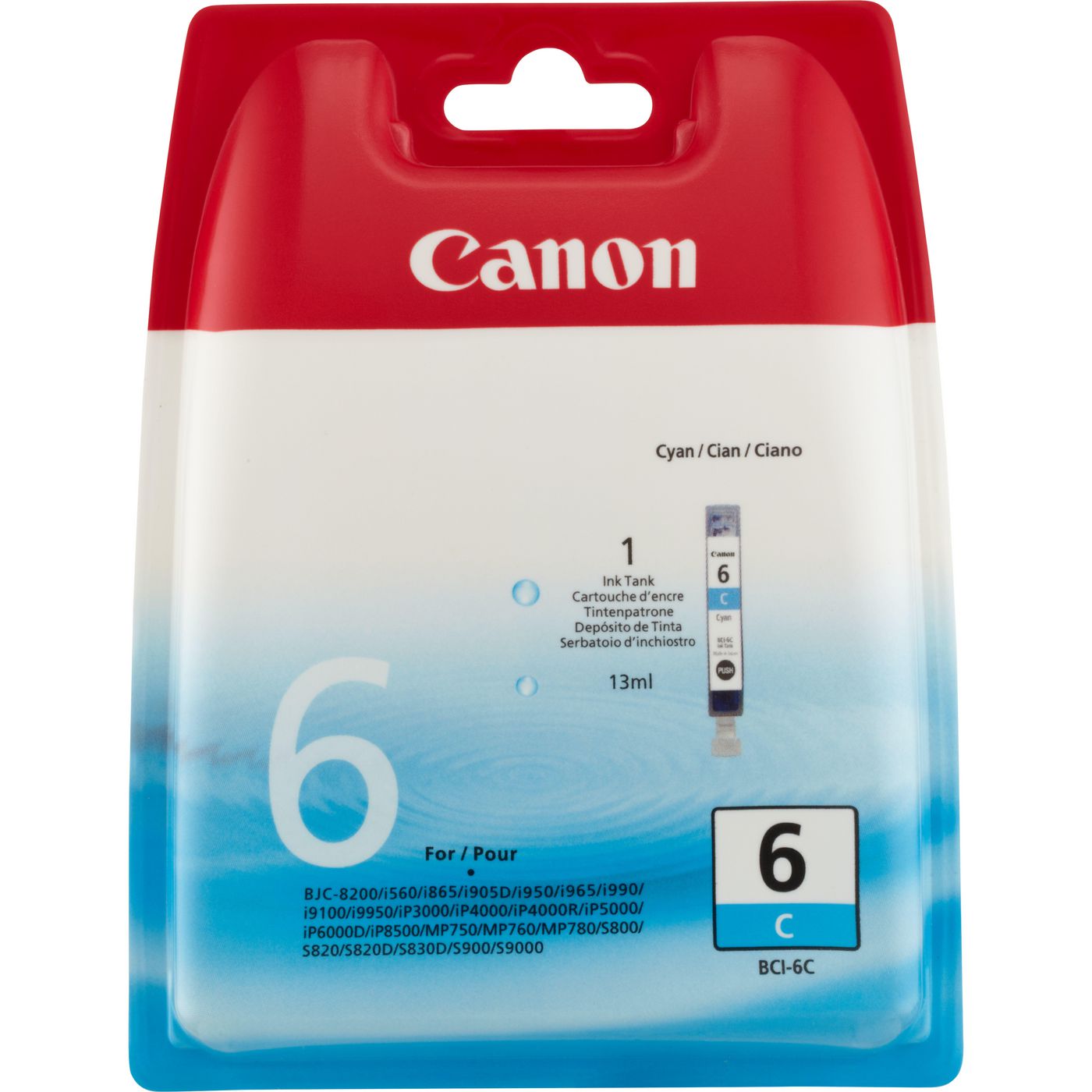 Canon BCI-6C Cyan Tintenpatrone (Original) – 550 Seiten – für BJC-8200, i560, i860 …