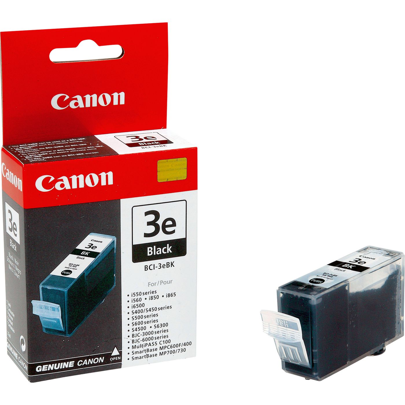 Canon BCI-3e Schwarz Tintenpatrone (Original) – 1'500 Seiten – für PIXMA iP3000/iP4000, MP750/MP760