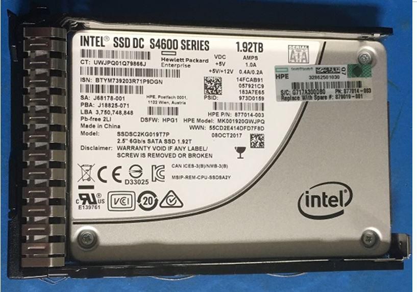 HPE SSD – 1,92 TB, SATA III 6 Gbit/s, 2,5 Zoll SFF