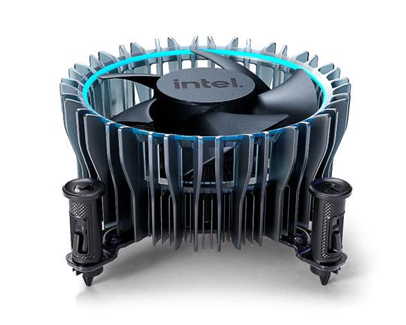 Intel Laminar RM1 – CPU-Kühler – LGA 1700, 65 W TDP, 600–3150 U/min, 100×100×47 mm, Schwarz/Blau