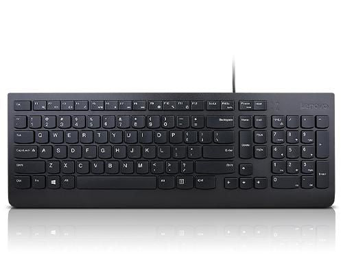 Lenovo Essential Wired Keyboard – Tastatur – Membran, kabelgebunden – USB – QWERTY (US-INT) – Schwarz