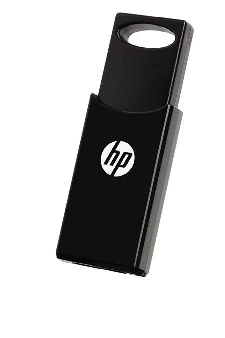 HP v212w USB-Stick 16 GB – USB-A 2.0, 14/4 MB/s, Diamant, mit Schlüsselanhänger, Schwarz
