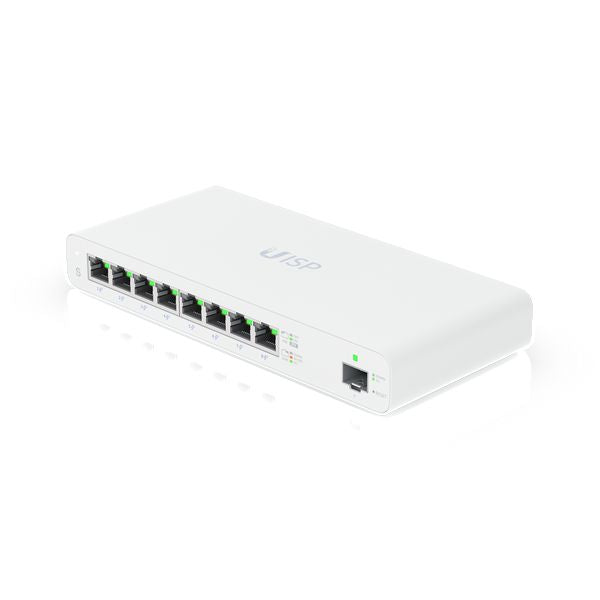 Ubiquiti UISP-S – Managed Switch, 8x LAN (GbE), 1x SFP, PoE (passiv), Weiss