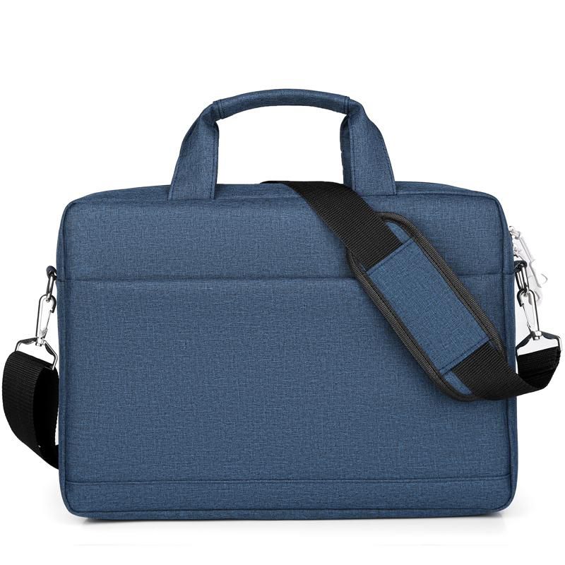 eSTUFF Notebook-Tasche für Notebooks bis 14,1" – abnehmbarer Schultergurt, Trolley-Haltegurt – Blau