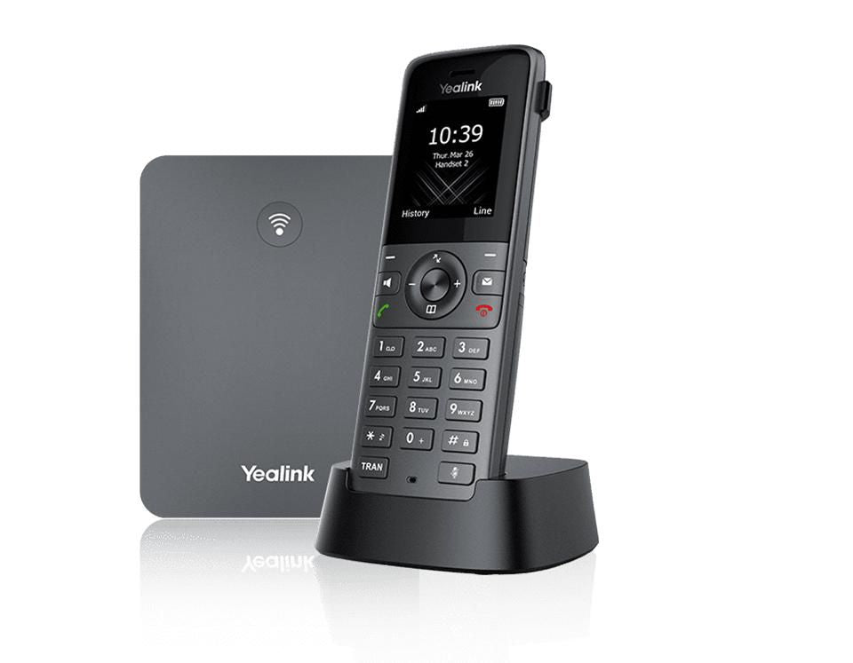 Yealink W73P – WLAN-Telefon (Handgerät), inkl. Basisstation, Ladegerät und Headset, TFT-Display 1,8", Grau