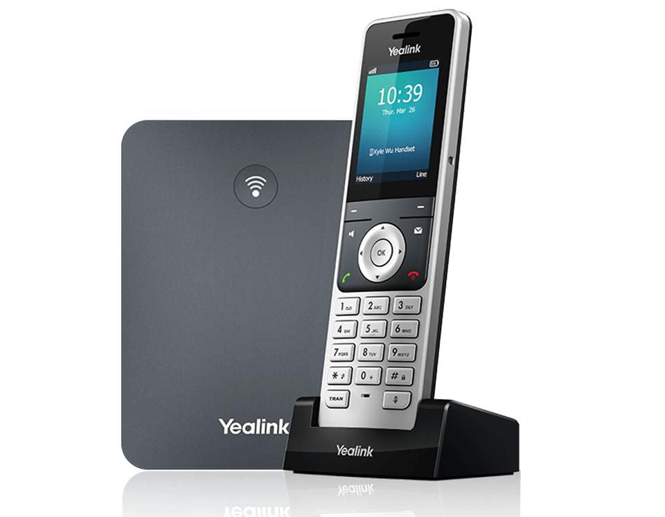 Yealink W76P – WLAN-Telefon (Handgerät), inkl. AC-Netzadapter und Ladegerät, PoE, Grau