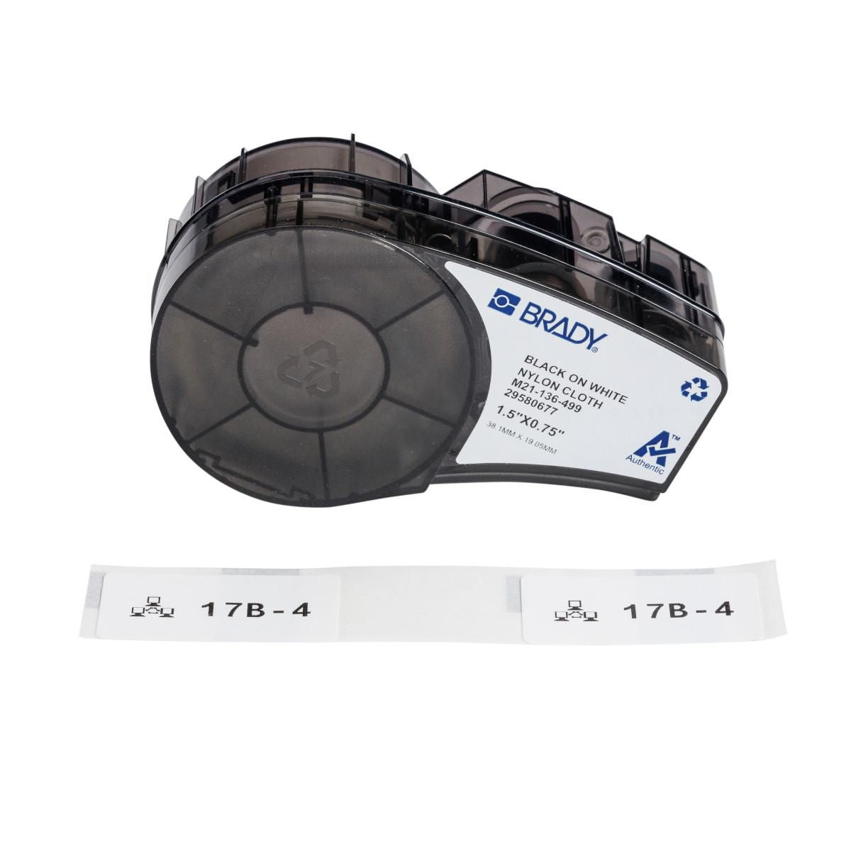 Brady Etiketten (Rolle) 38 × 19 mm – Nylon – permanent haftend – Thermotransfer – für M210, M210-LAB, M211