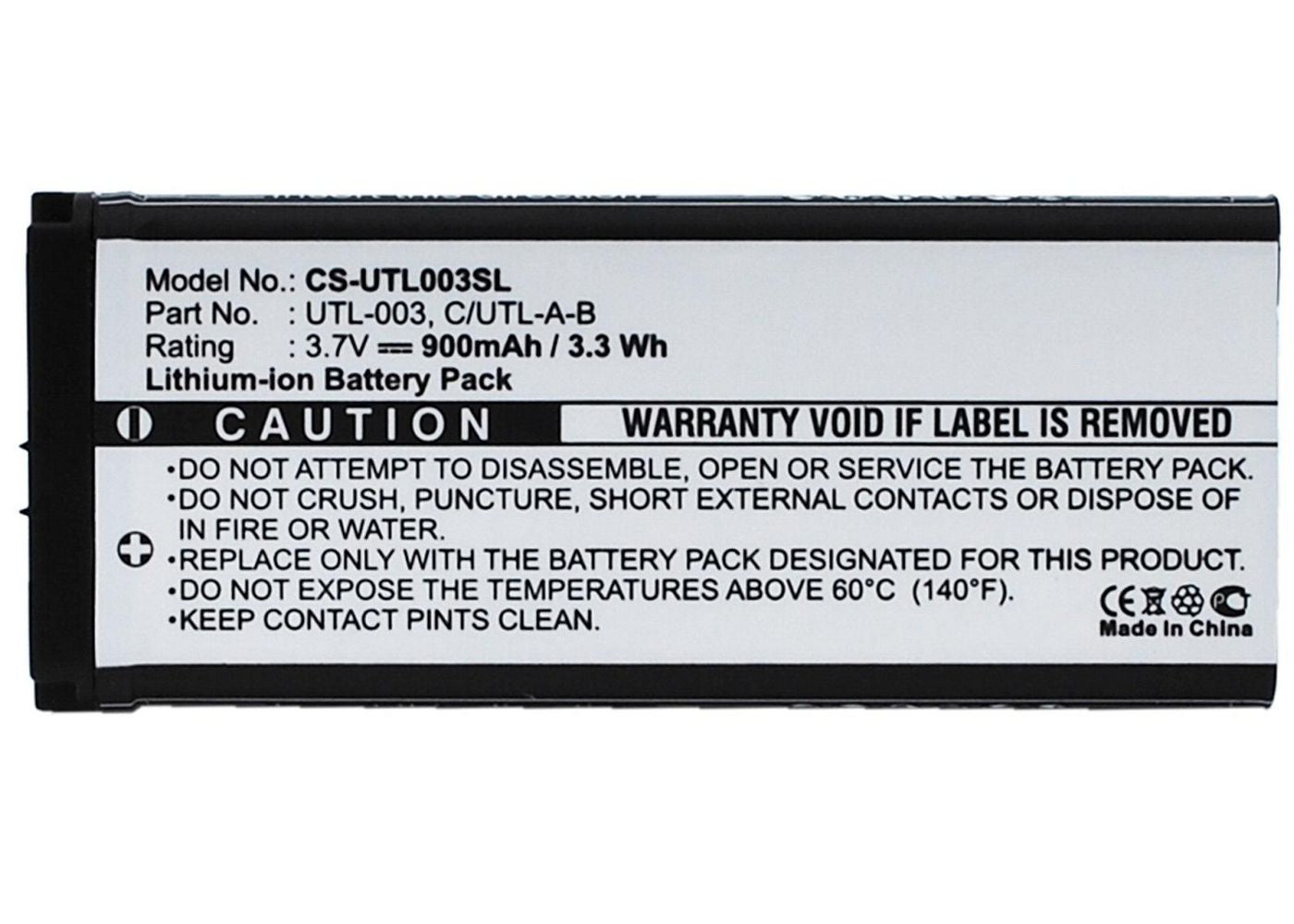 CoreParts UTL-003 – Akku (Li-Ion), 900 mAh, 3,7 V, 3,33 Wh, für Nintendo DS XL/DSi LL/DSi XL, Schwarz