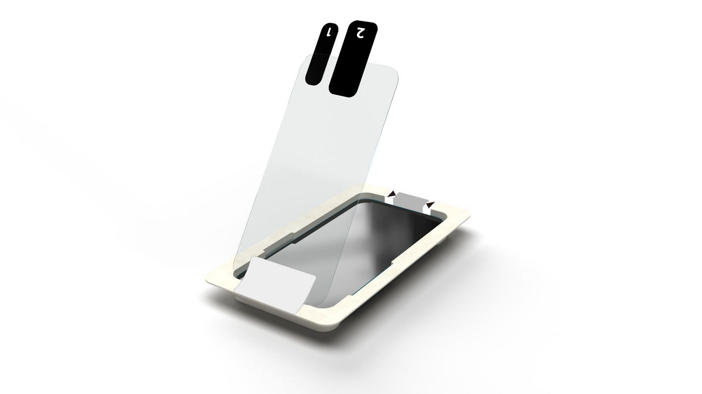 eSTUFF Displayschutz (Panzerglas), 9H – für iPhone 12 Pro Max – mit Applikator