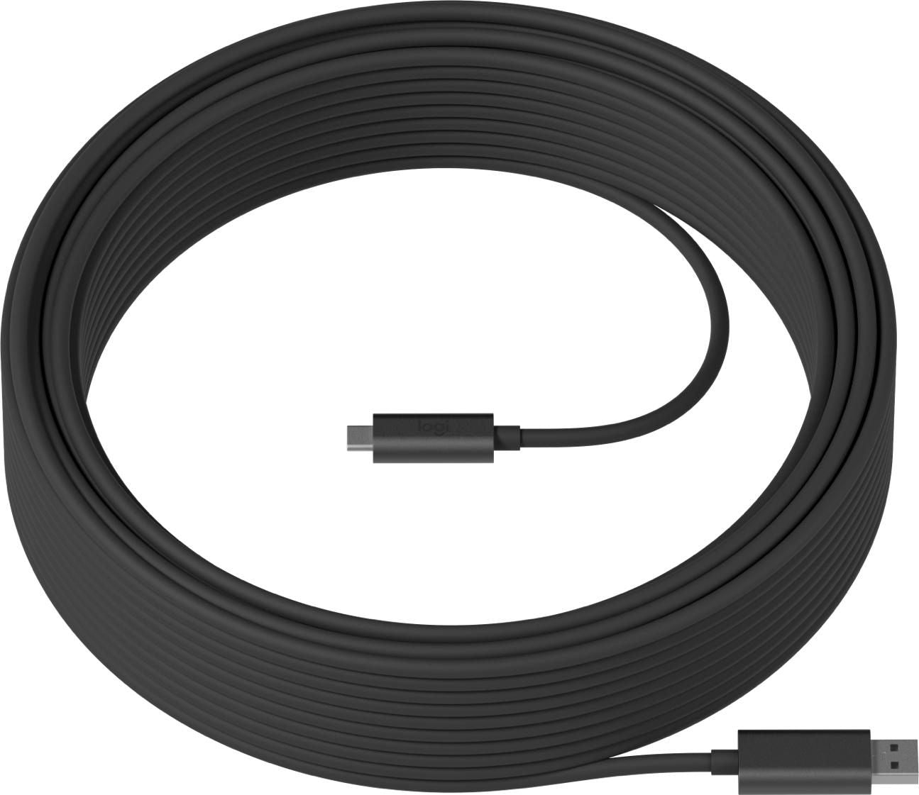 Logitech USB-Kabel, USB-A zu USB-C, 25 m, für MeetUp, Rally, Switch und andere