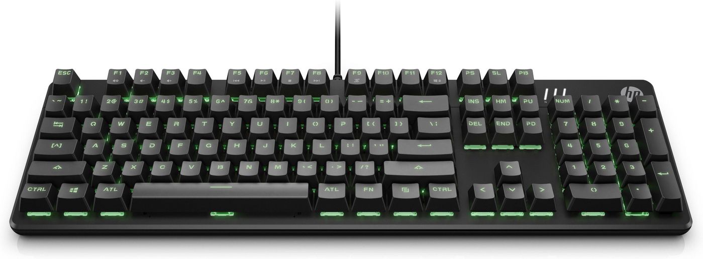 HP Pavilion Gaming 550 – Gaming-Tastatur – Kabelgebunden, USB – Beleuchtet (Grün) – Schwarz
