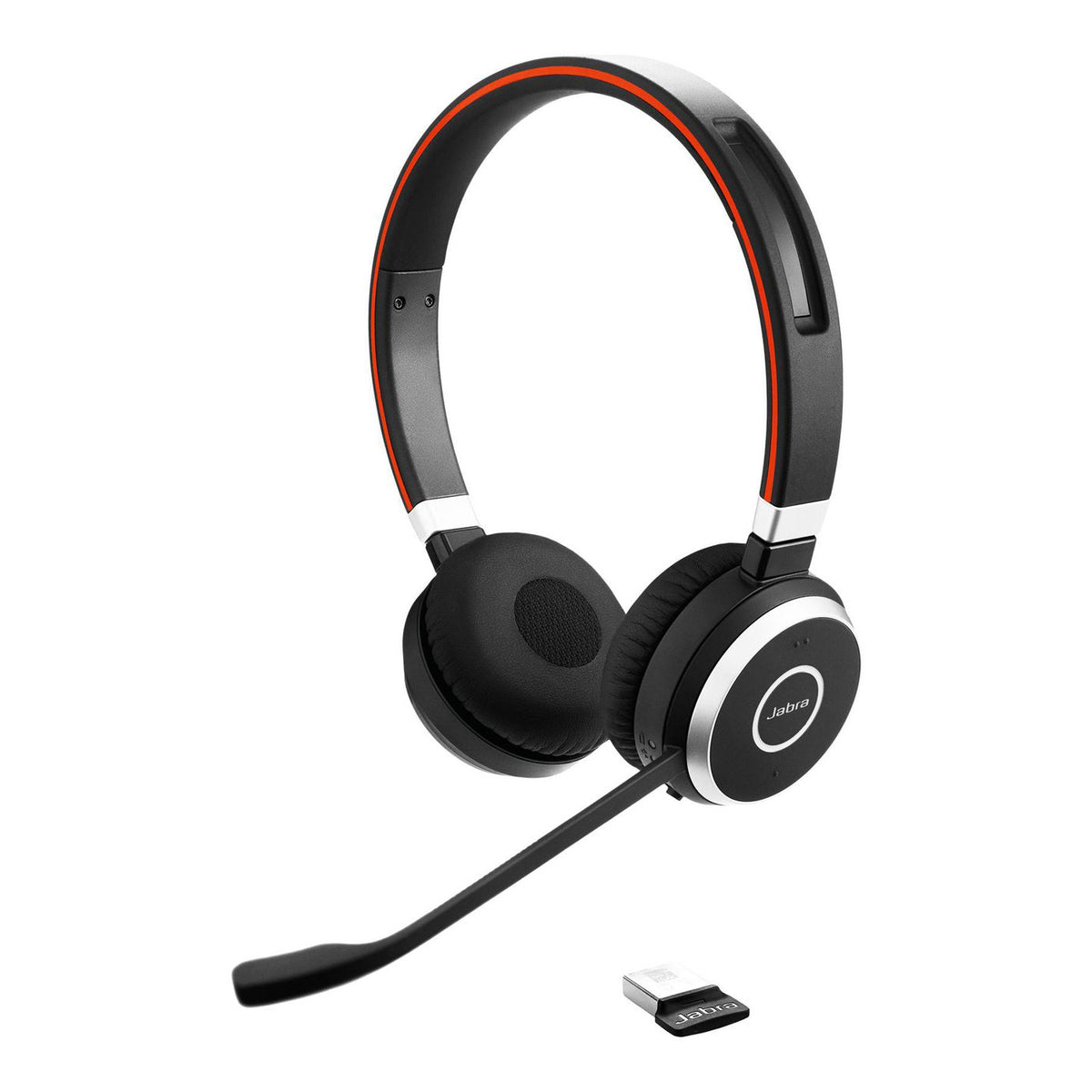 Jabra Evolve 65 SE UC Office-Headset – On-Ear, Stereo, BT 4.0, UC-optimiert, mit Ladestation