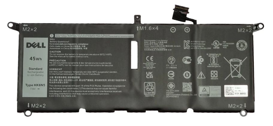 DELL Notebook-Akku – für Dell Notebooks – 45 Wh, 4 Zellen – Schwarz