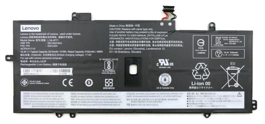 Lenovo Notebook-Akku – für ThinkPad X1 – 51 Wh, FRU 02DL005
