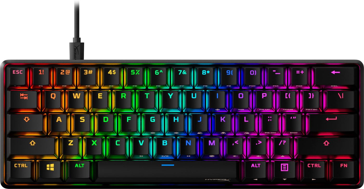 HyperX Alloy Origins 60 – Gaming-Tastatur 60% – Mechanisch (HyperX Red), Kabelgebunden, RGB, QWERTY (US-INT)