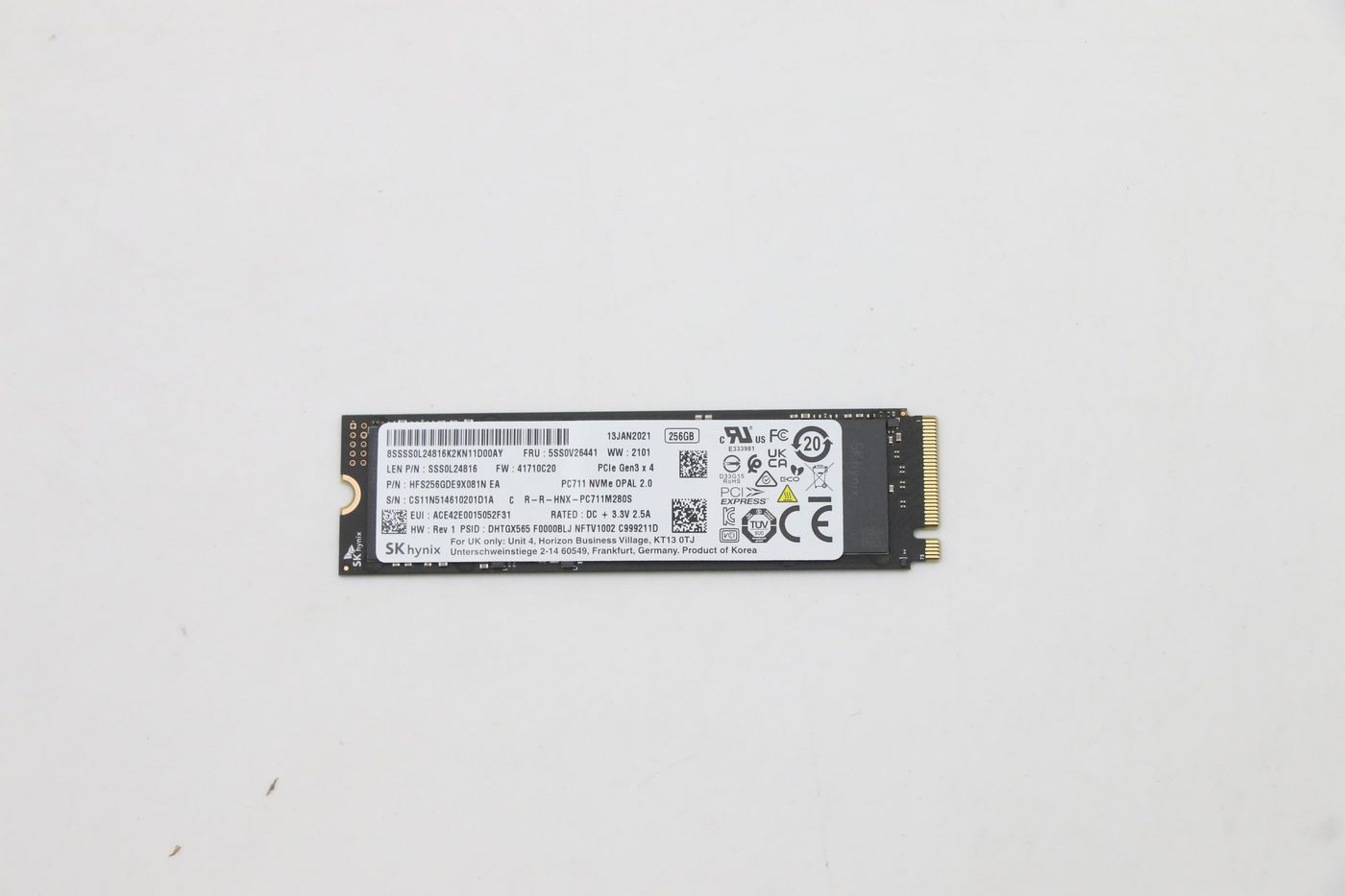 Lenovo M.2 2280 SSD – 256 GB, PCIe 3.0 x4, für Laptop