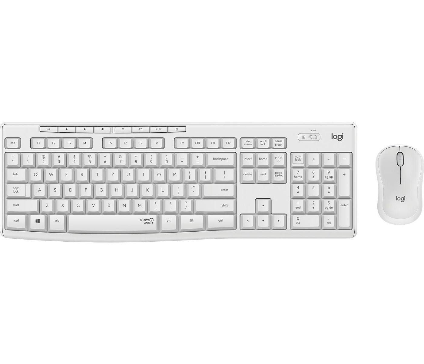 Logitech MK295 – Tastatur- und Maus-Set – 2,4 GHz (Nano-Empfänger USB-A) – Silent-Tasten – Weiss