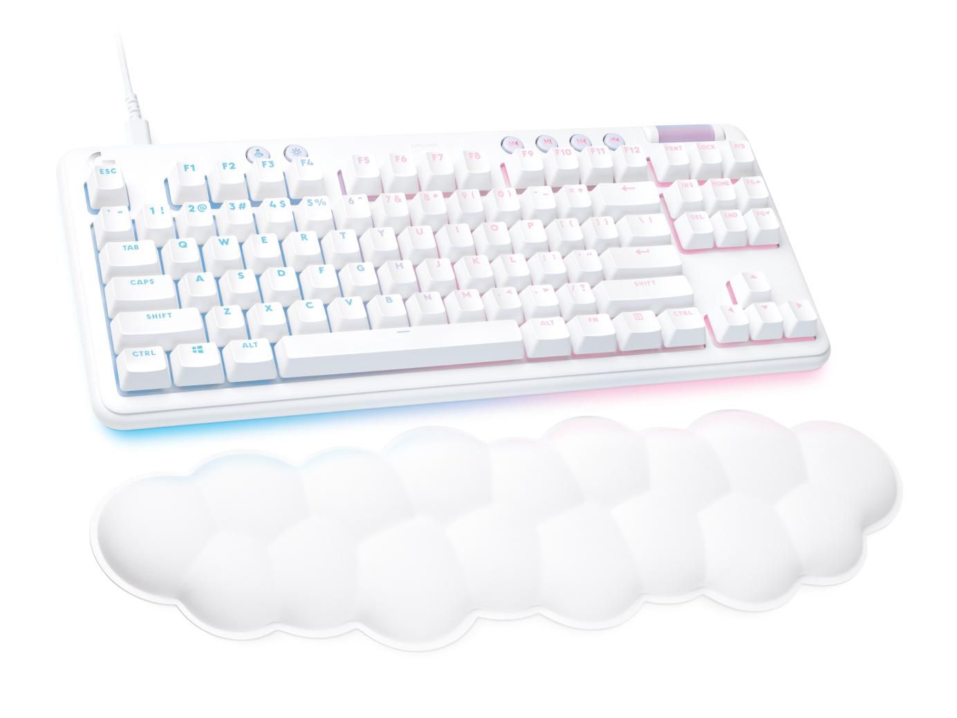Logitech G G713 – Tastatur TKL, mechanisch, kabelgebunden (USB-C), QWERTY (UK-INT), RGB, Weiss