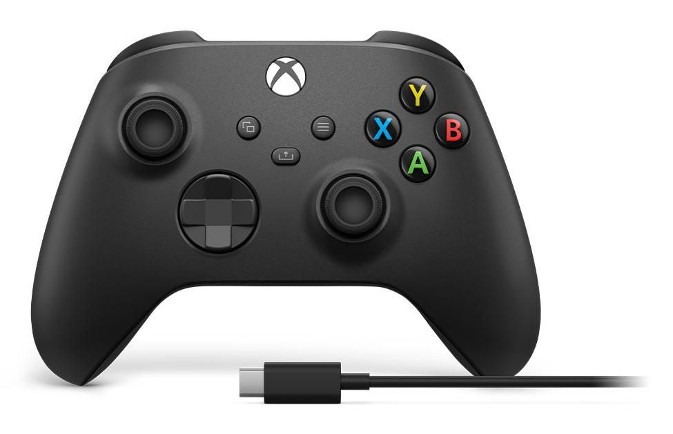 Microsoft Xbox Wireless Controller + – Gamepad – USB (kabelgebunden) & kabellos, für Xbox & PC, Schwarz