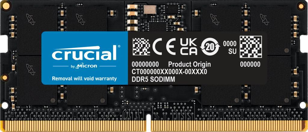 Crucial CT16G48C40S5 – DDR5 SO-DIMM Arbeitsspeicher 16 GB, 4800 MHz, CL40, 262-polig, 1,1 V