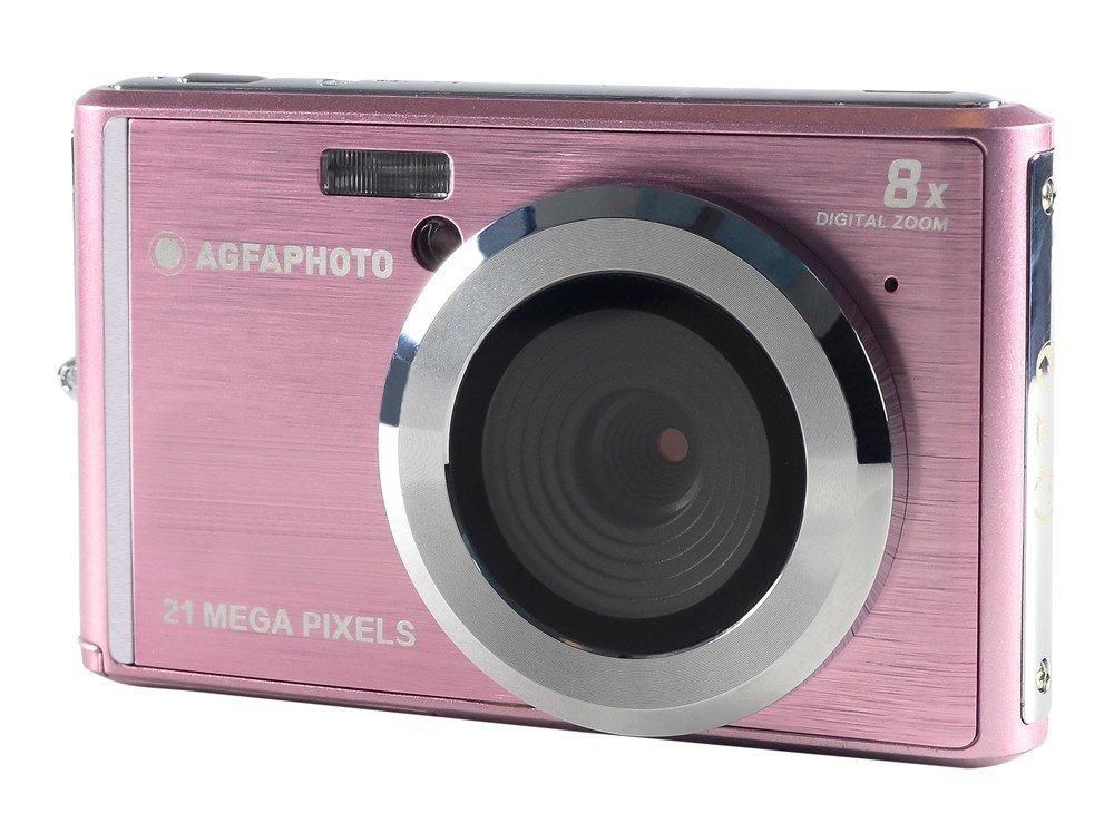AgfaPhoto Compact Cam DC5200 – Kompaktkamera, 21 MP, 720p, 8× optischer Zoom, Pink