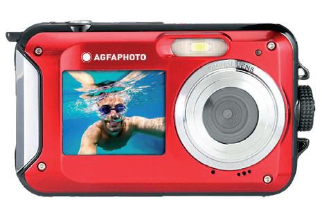 AgfaPhoto Realishot Wp8000 Action – Unterwasserkamera, 1/3,06", 24 MP, wasserdicht bis 3 m, 2K, Rot