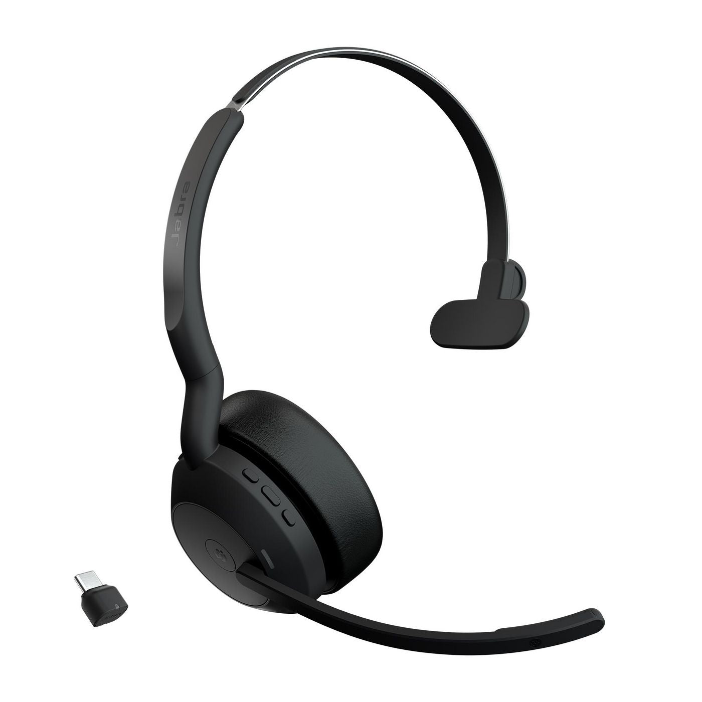 Jabra Evolve2 55 Office-Headset – On-Ear, Mono, BT, ANC, MS Teams zertifiziert, mit USB-C-Dongle