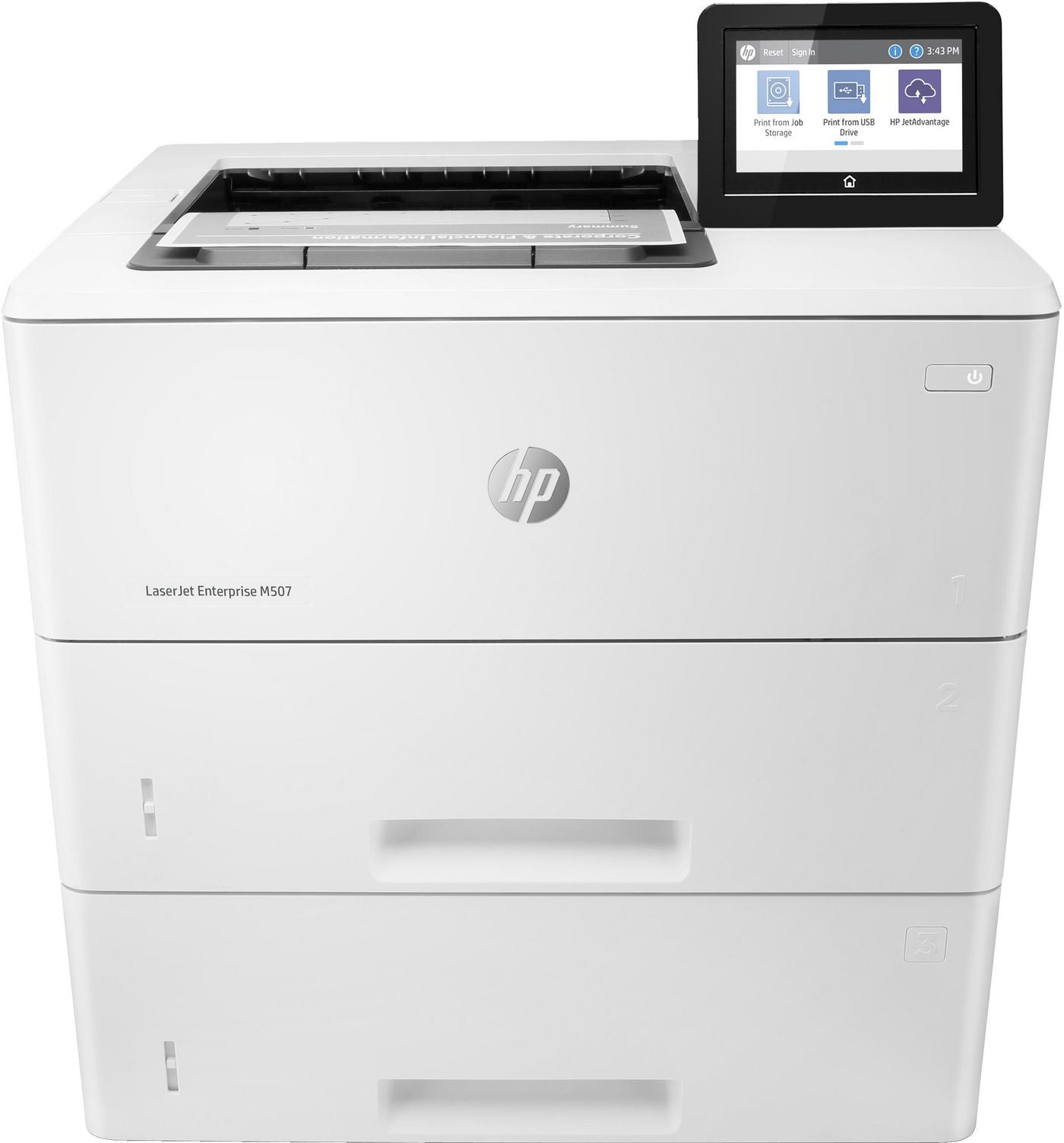 HP LaserJet Enterprise M507x – Schwarz-Weiss, A4, Duplex, WLAN, LAN, USB, 43 Seiten pro Minute, AirPrint, Mopria
