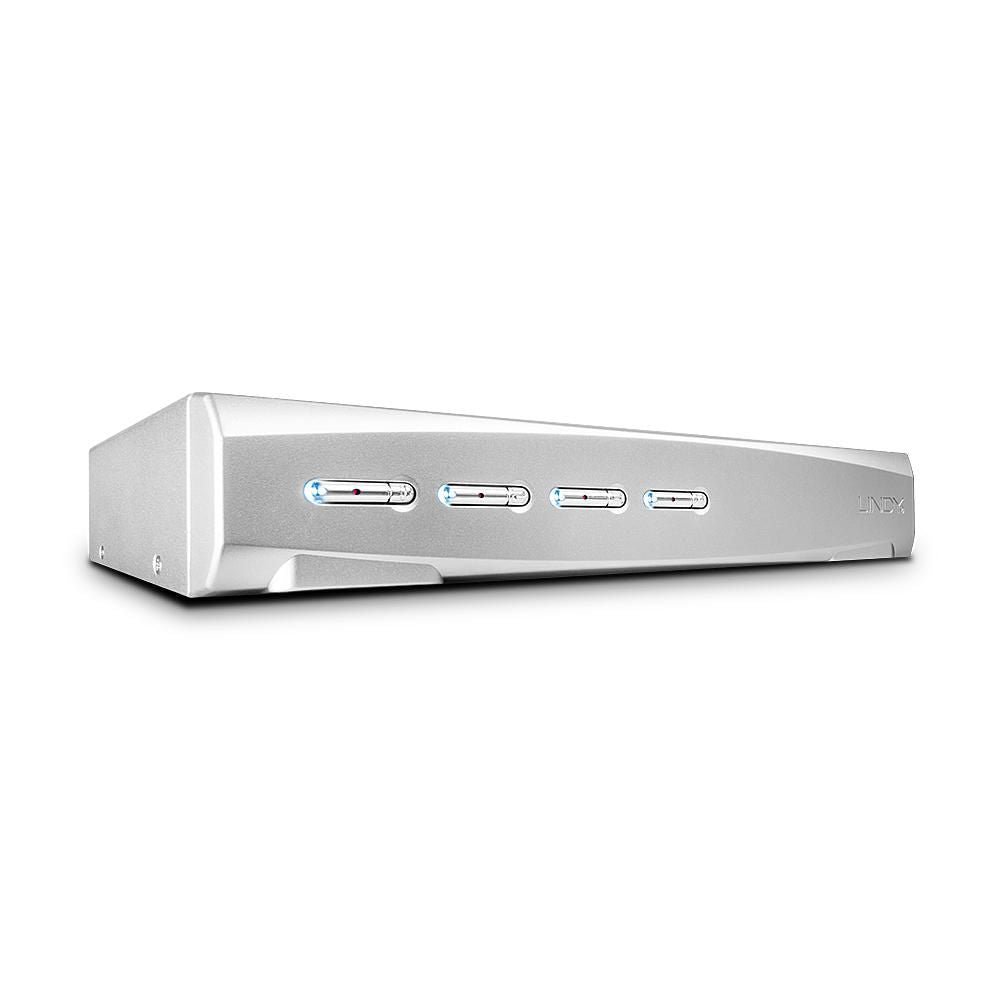 Lindy 39337 – KVM-Switch 4×1, DVI-I/USB 2.0, 2048 × 1536, Audio, USB-Hub, kaskadierbar