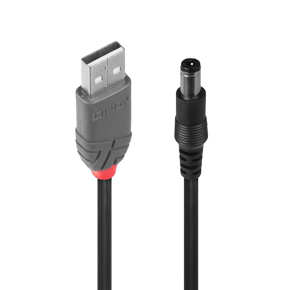 Lindy USB-Kabel, USB-A zu DC 5,5/2,5 mm, 1,5 m