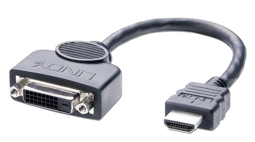 Lindy HDMI (Buchse) auf DVI (Stecker) Adapter, HDCP, 20 cm