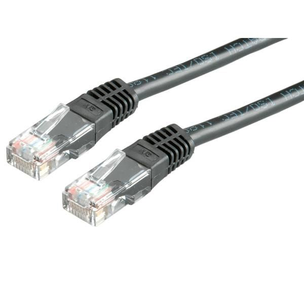 VALUE Patchkabel – Cat6 U/UTP, 2,0 m, Schwarz, RJ-45