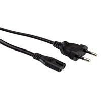 VALUE Netzkabel – Eurostecker (CEE 7/16) – IEC C7, 3 m, 250 V/2,5 A, Schwarz