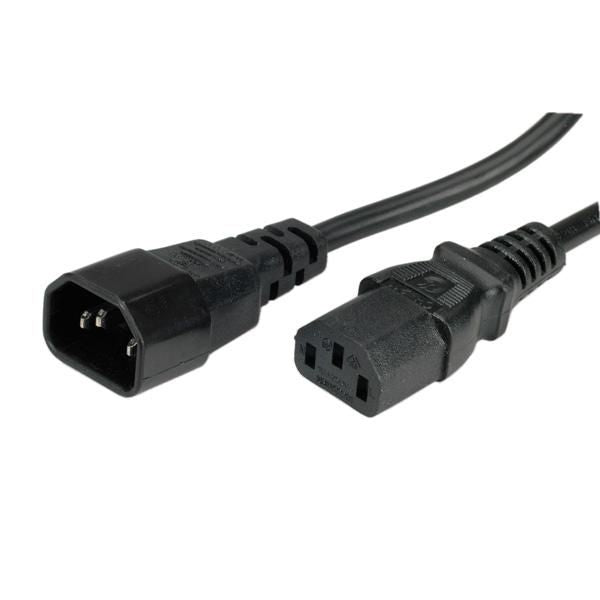VALUE Netzkabel – IEC C14 zu IEC C13, 1,8 m, 250 V/10 A, schwarz