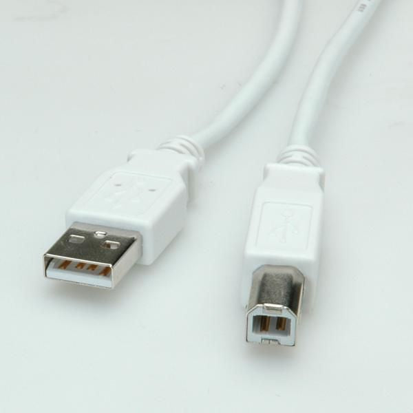 VALUE USB-A auf USB-B Kabel – USB 2.0 (480 Mbit/s) – 4,5 m – Weiss