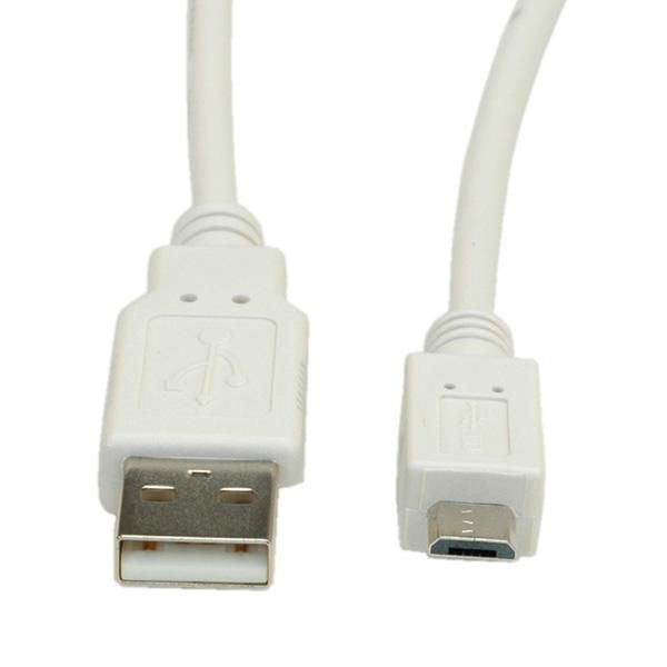 VALUE USB-A auf Micro-USB-B Kabel – USB 2.0 (480 Mbit/s) – 0,8 m – Weiss